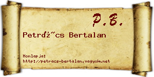 Petrács Bertalan névjegykártya