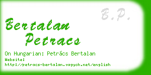 bertalan petracs business card